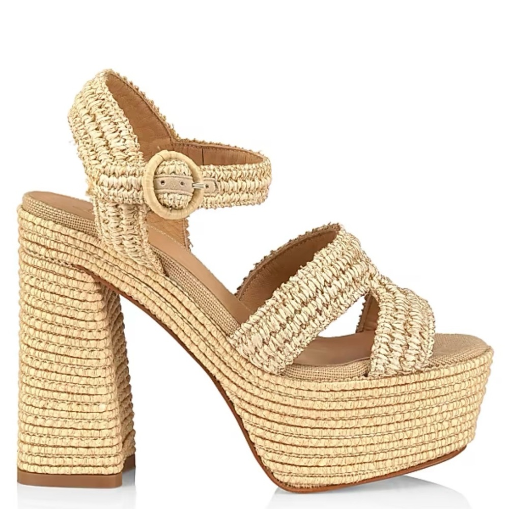 Adriana 80MM Raffia Platform Sandals size 8